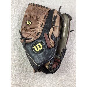 Vtg Wilson Elite Custom Fit Softball Glove Black/Brown Leather Adult Right Hand